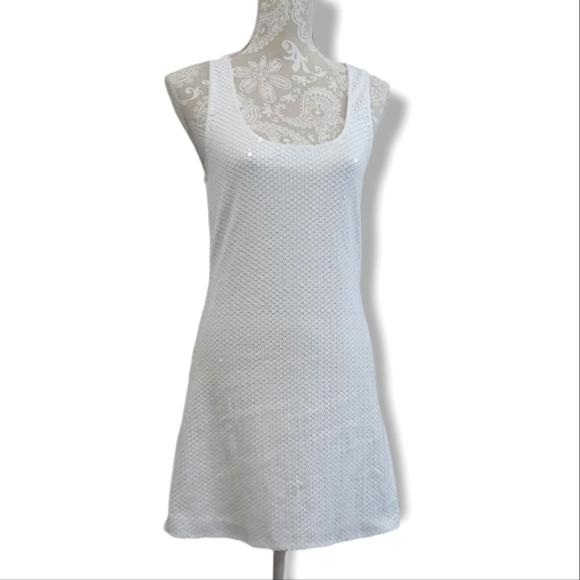 Express Dresses & Skirts - Express White sequin mini dress
